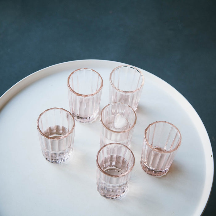 Brût Homeware, Set van 6 Water | Sap Glas 20 CL, zacht roze