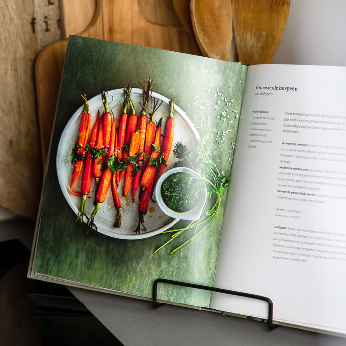 QUVIO Boekenstandaard metaal - Zwart