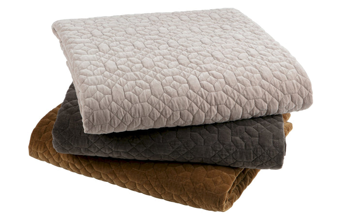 WOOOD Geometric Sprei - Washed Velvet - Warm Grijs - 220x220