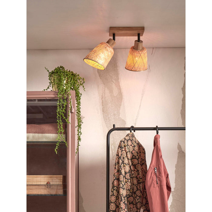 GOOD&MOJO Plafonniere Java - Bamboe - 28x15x24cm