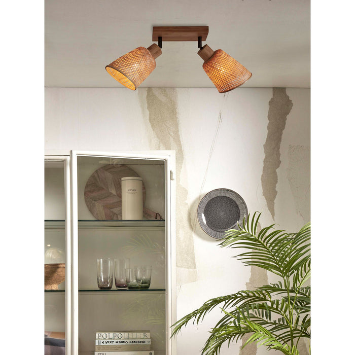 GOOD&MOJO Plafonniere Java - Bamboe - 28x15x24cm