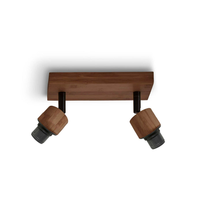 GOOD&MOJO Plafonniere Java - Bamboe Naturel|Zwart - 28x15x24cm