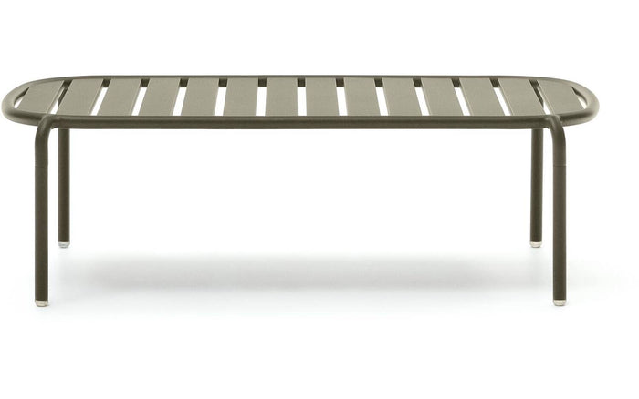 Kave Home - Joncols outdoor salontafel in aluminium met groen gelakte