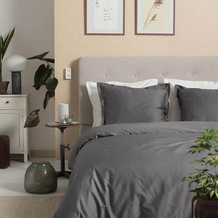 Cinderella Uni Katoensatijn Dekbedovertrek 260 x 200|220 cm -Antraciet