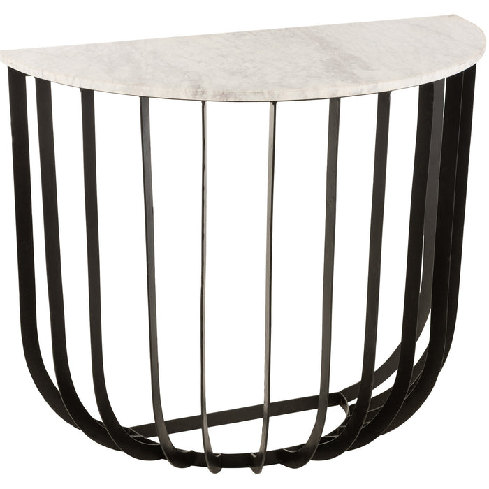 Duverger® Marble - Sidetable - halfrond 92cm - marmer - wit - unieke s