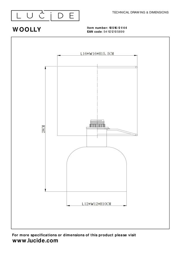 Lucide WOOLLY Tafellamp - Okergeel
