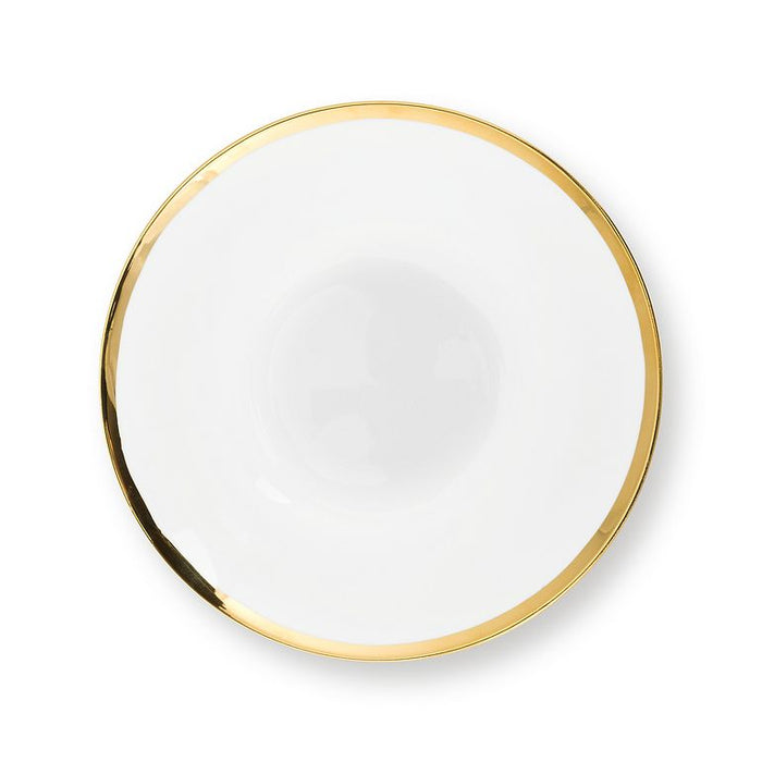 vtwonen Kommen - Set van 4 - Wit|Goud - Porselein - Ø 18cm