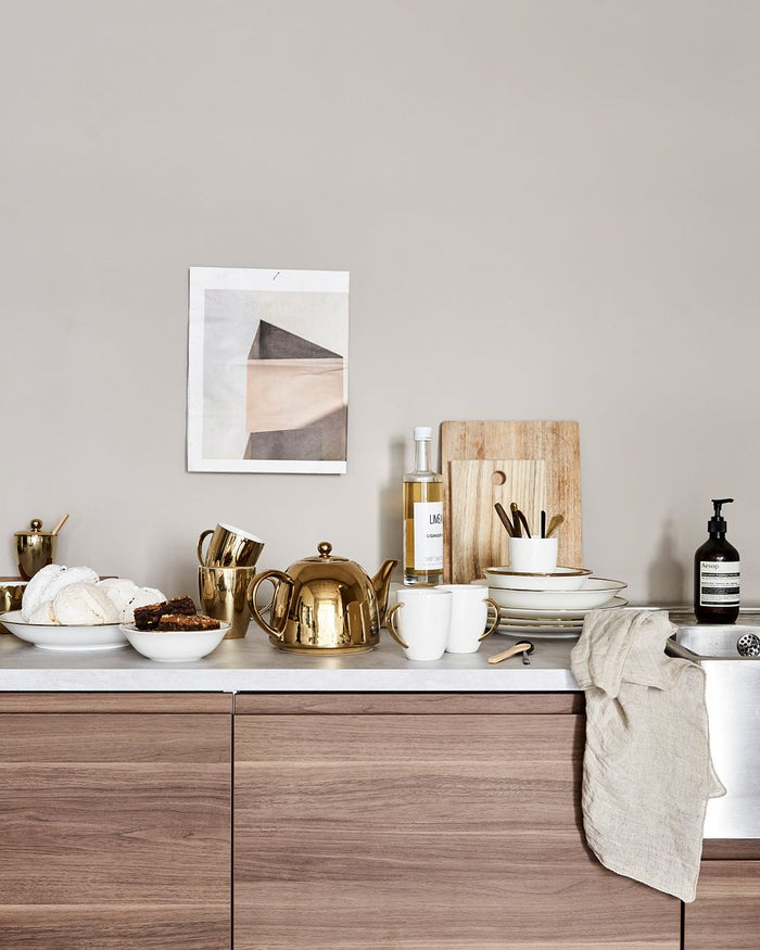 vtwonen Kommen - Set van 4 - Wit|Goud - Porselein - Ø 18cm