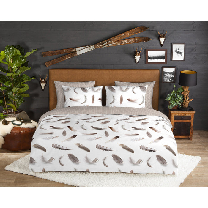 Good Morning Dekbedovertrek Flanel Veertjes-2-persoons (200 x 200|2...