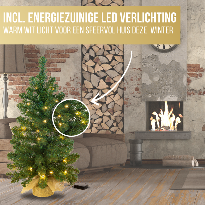 Excellent Trees® Jarbo Green 60 cm - Mini Kerstboom met 35 LED Lampen