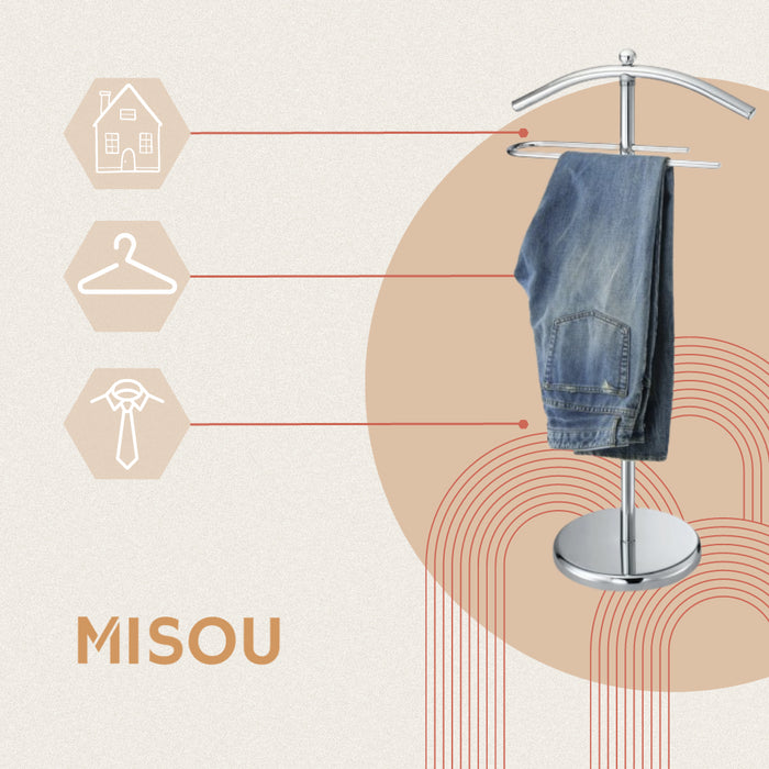 MISOU Dressboy Kledingstandaard Kledinghouder Kledingrek Zilverkleu...