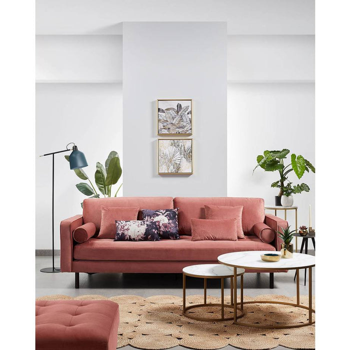 Kave Home - Leonor set van 2 bijzettafels in wit glas en stalen frame