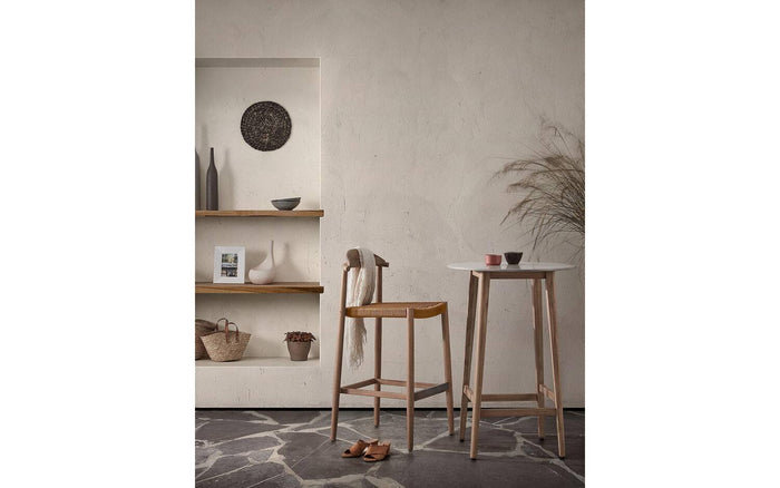 Kave Home - Nina massief acaciahouten kruk hoogte 76 cm