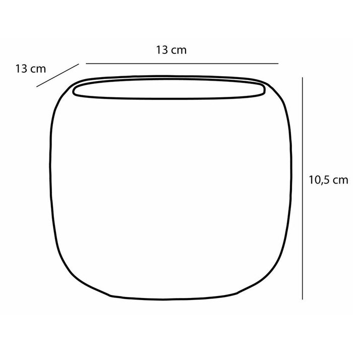 Mica Decorations Plantenpot - zilverkleurig - keramiek - 13 x 10 cm