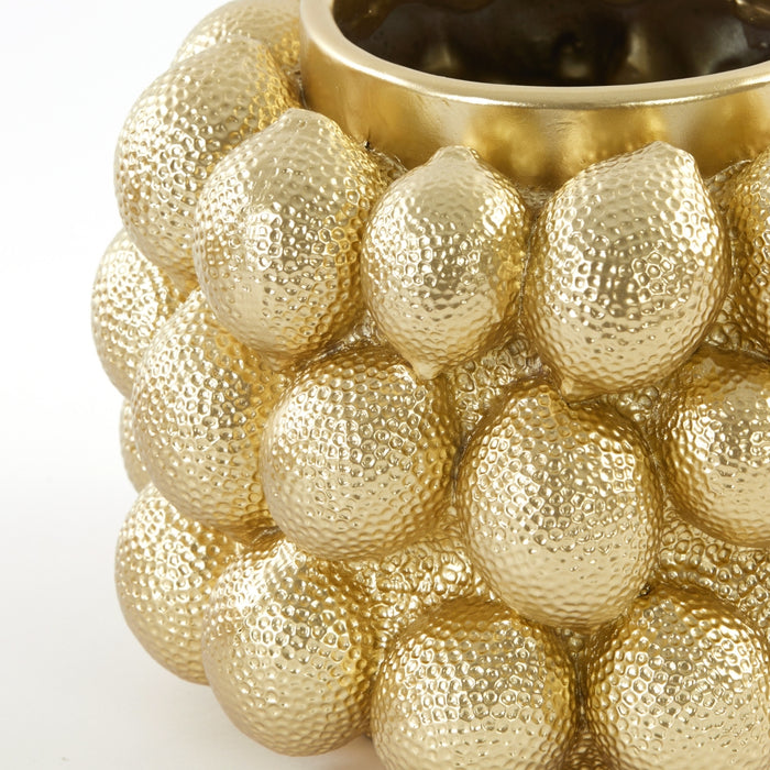 Light & Living Vaas Citroen - Goud - Polystone - 25x18x25cm (BxHxD)