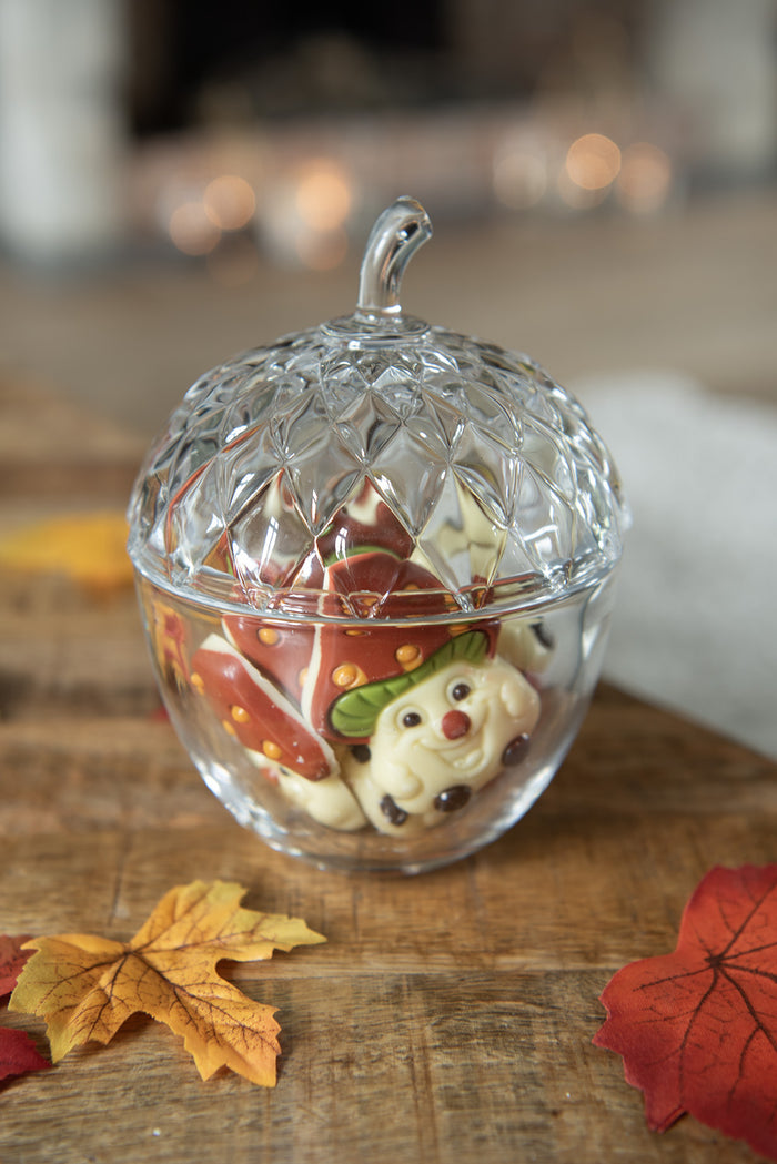 Clayre & Eef Glazen potje Eikel Ø 11x15 cm Transparant Glas Rond Potje