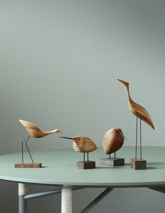 Warm Nordic Beak Bird Tall Heron decoratie eiken