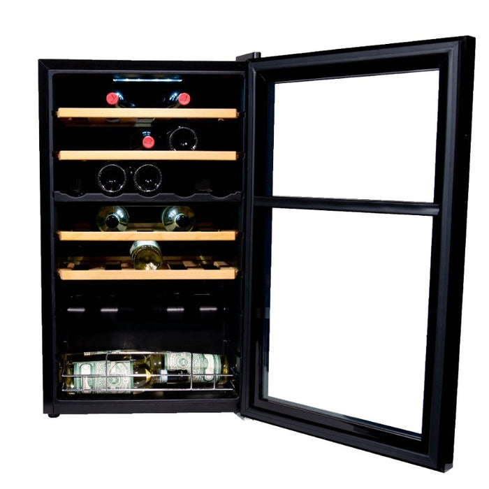 Vinata Cristallo wijnkoelkast - vol glazen deur - 33 flessen