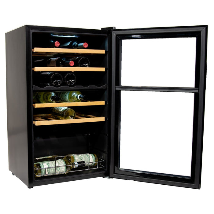 Vinata Cristallo wijnkoelkast - vol glazen deur - 33 flessen