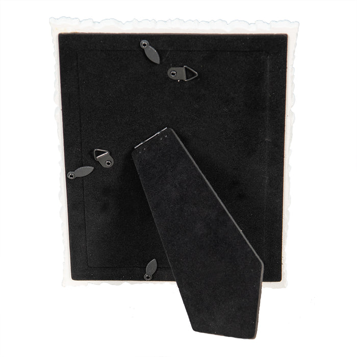 Clayre & Eef Fotolijst 17x22 cm Wit Goudkleurig Polyresin Bloemen