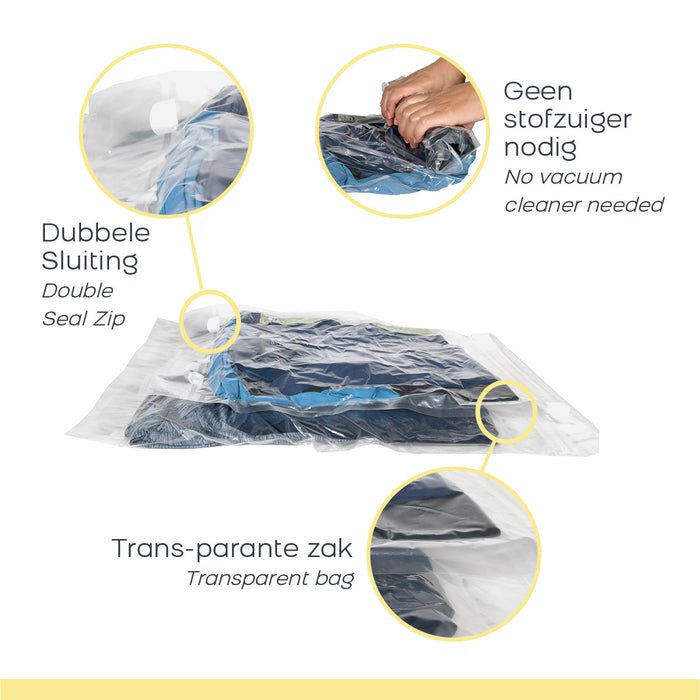Space Buddy Vacuümzakken Opbergzakken Kleding voor Onderweg 4 st.