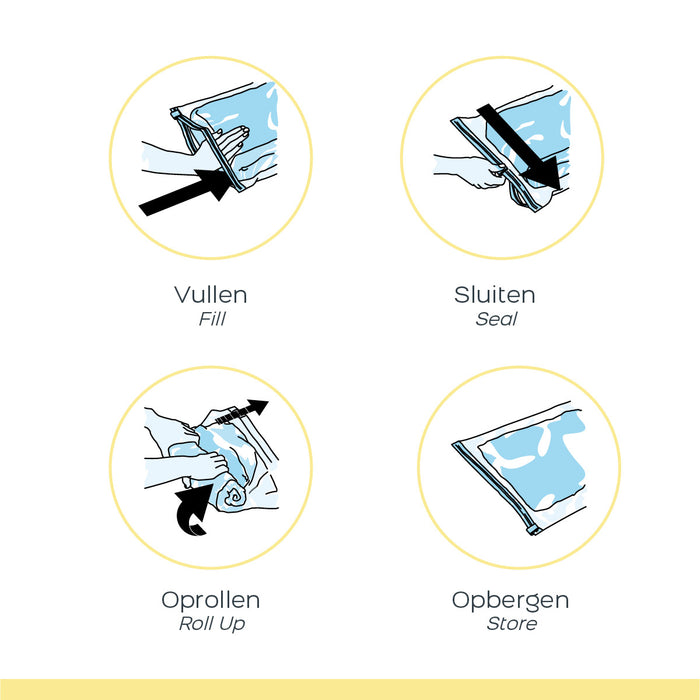 Space Buddy Vacuümzakken Opbergzakken Kleding voor Onderweg 4 st.