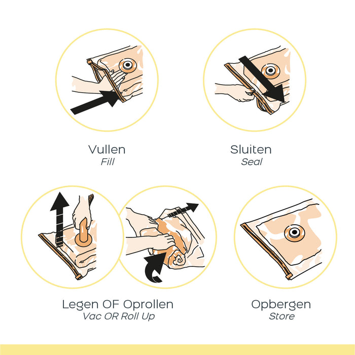 Space Buddy Vacuümzakken Opbergzakken Kleding voor Onderweg 15 st.