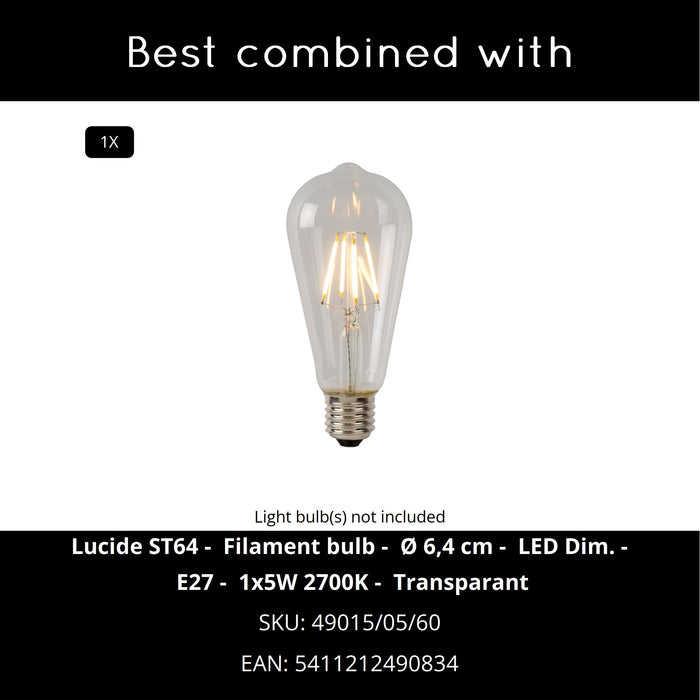 Lucide BODO Hanglamp - Licht hout