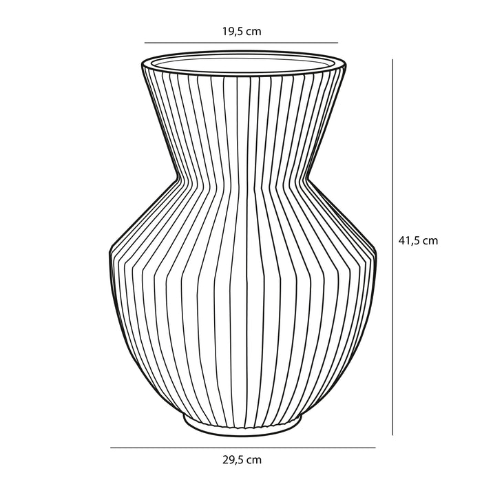 Mica Decorations Reims Vaas - H41,5 x Ø29,5 cm - Keramiek - Zwart