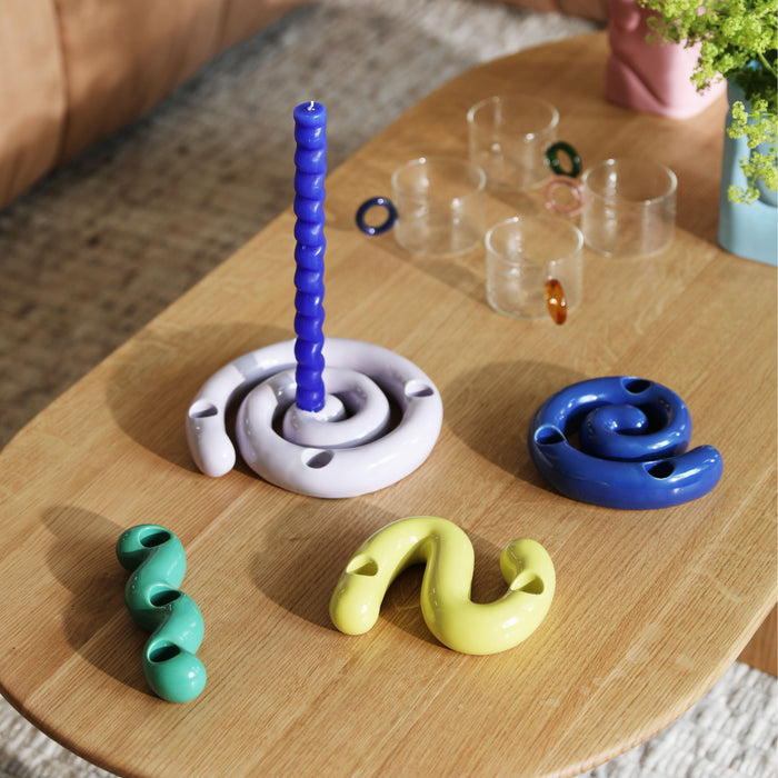 &k amsterdam Scribble Kandelaar - Lila