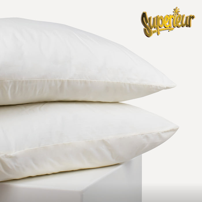 Superieur 100% Percaline katoen|Set van 2|Creme Kussensloop 60x70cm