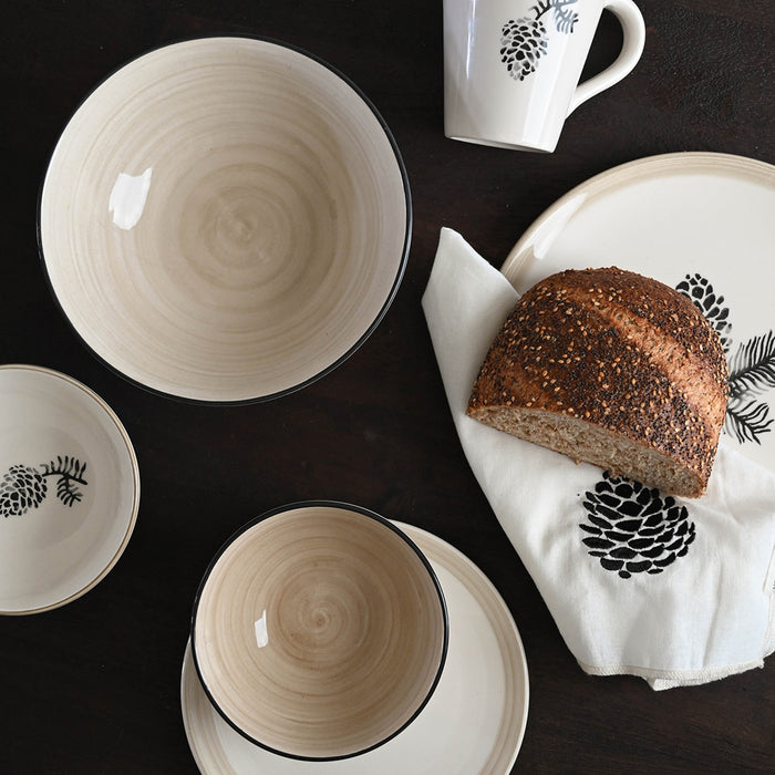 Riviera Maison Textielen servetten bruin - Dusty Pine Cone set van 2