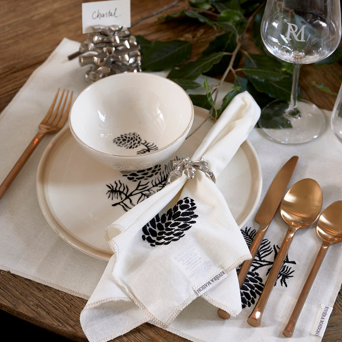 Riviera Maison Textielen servetten bruin - Dusty Pine Cone set van 2