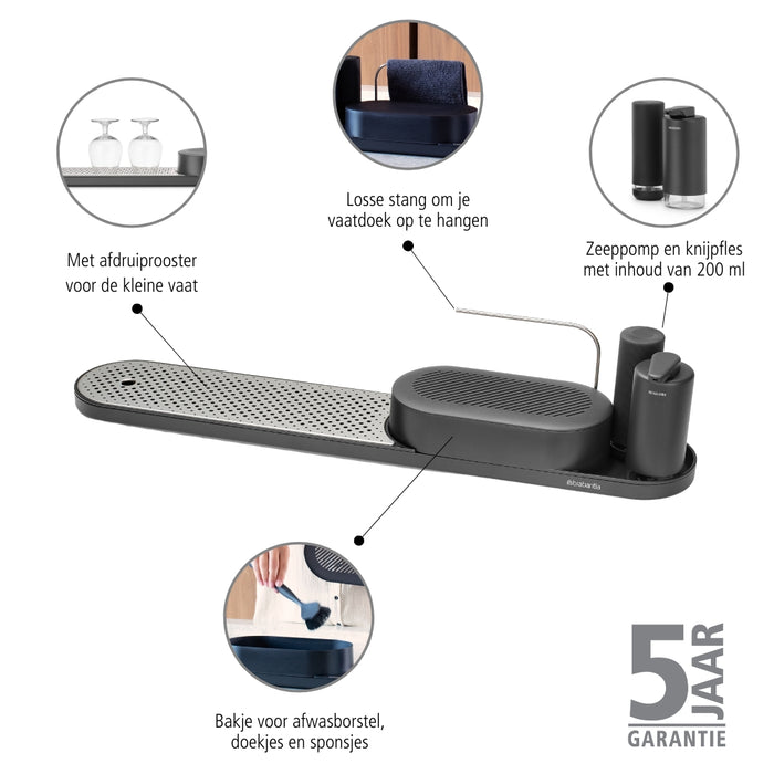 Brabantia SinkStyle Organiser 4-delig - Infinite Grey