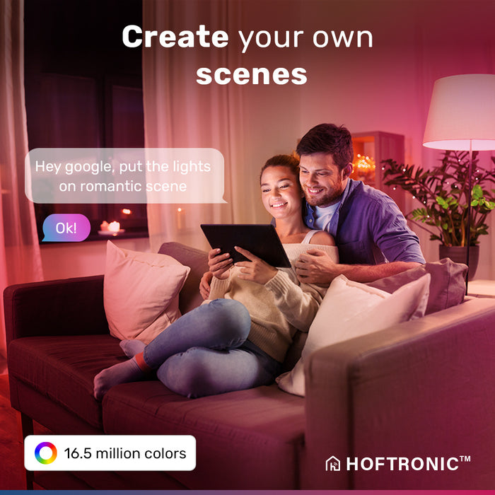 HOFTRONIC 10x E14 Smart LED lamp 180° WiFi + Bluetooth RGBWW