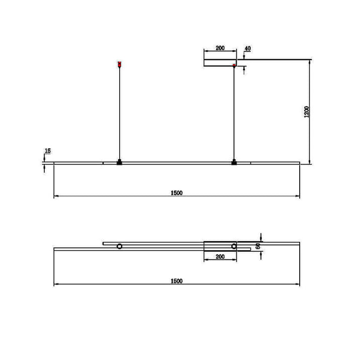Maytoni - Hanglamp Halo Zwart 150 cm .