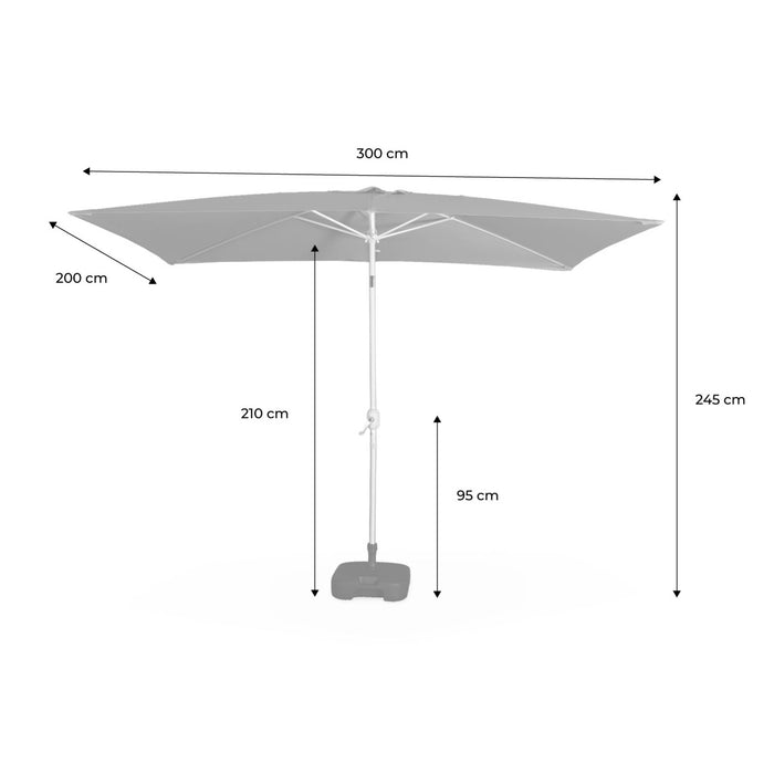 sweeek - Rechthoekige aluminium stokparasol 2x3m