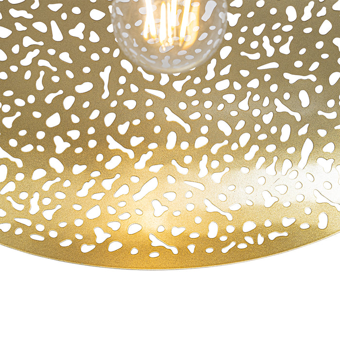 QAZQA Oosterse hanglamp zwart met goud 28 cm - Japke