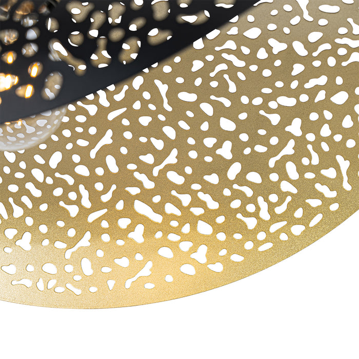 QAZQA Oosterse hanglamp zwart met goud 50 cm - Japke