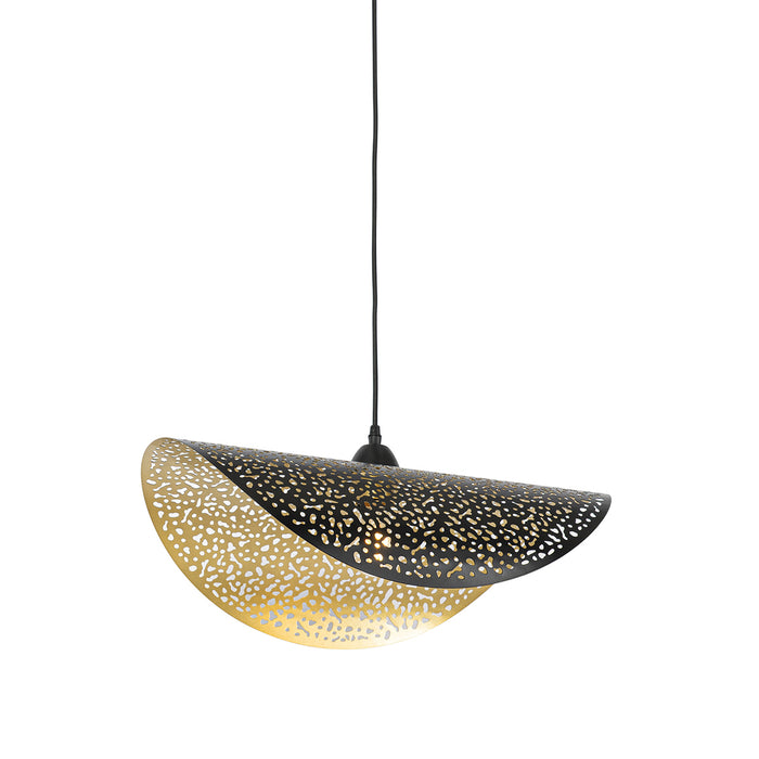 QAZQA Oosterse hanglamp zwart met goud 50 cm - Japke