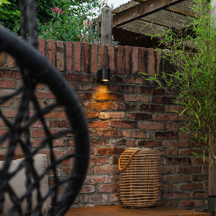 QAZQA Moderne buiten wandlamp zwart kunststof ovaal - Baleno