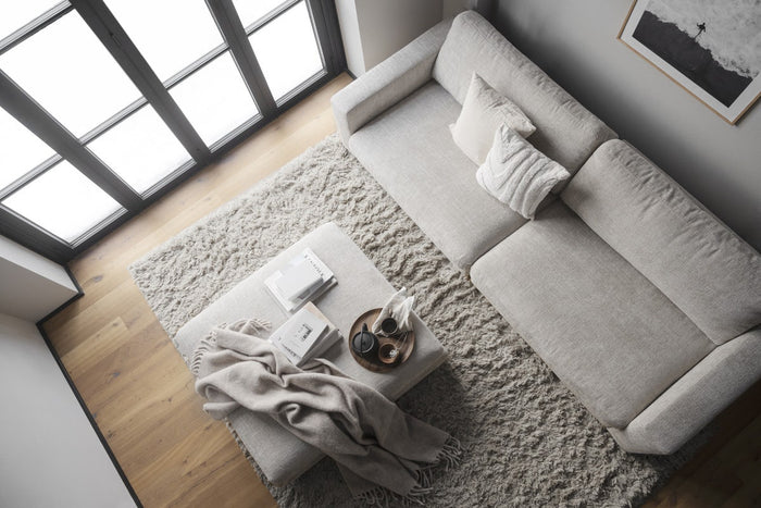 Rowico Home Duncan Hocker - Lichtgrijze Stof