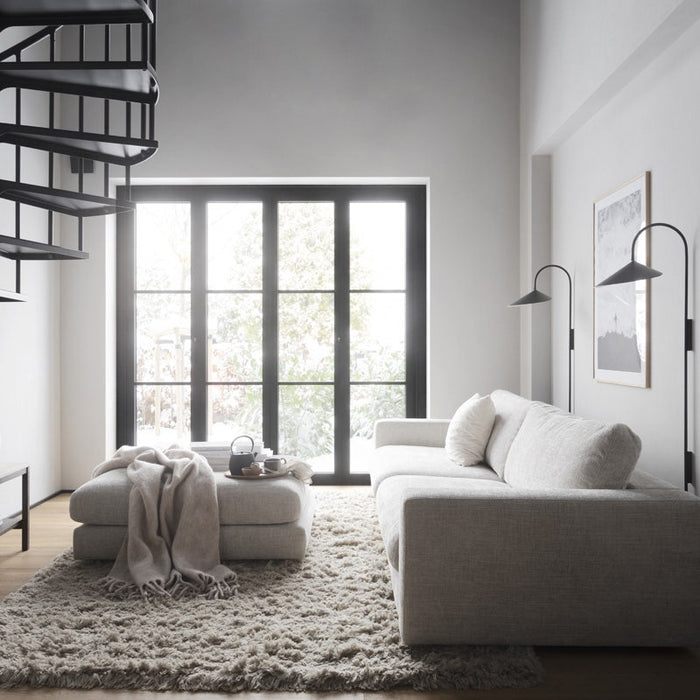 Rowico Home Duncan Hocker - Lichtgrijze Stof