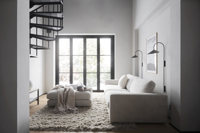 Rowico Home Duncan Hocker - Lichtgrijze Stof