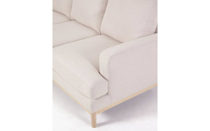 Kave Home Mihaela 3-Zitsbank Chaise Longue Links - Wit