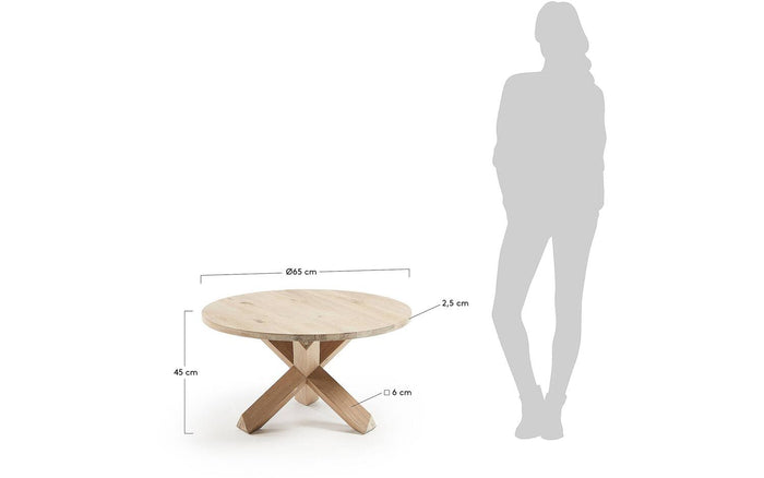 Kave Home Lotus Salontafel Ø 65 cm - Eikenhout