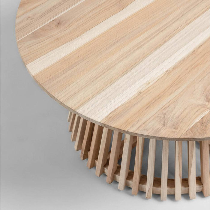 Kave Home Jeanette Salontafel - Ø 80 cm - Massief Teakhout - Naturel