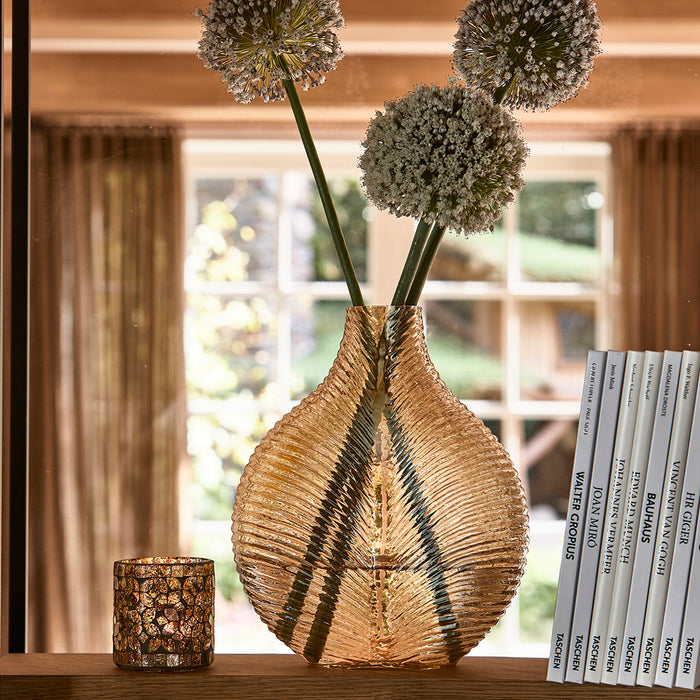 Riviera Maison Vaas goud, Bloemenvaas - RM Emilia - Glas