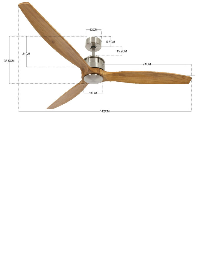 Lucci Air Plafondventilator Airfusion Akmani RVS & Teak 152cm