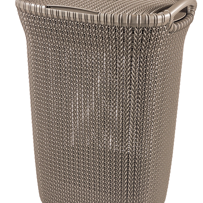 Curver Knit Wasmand met deksel - 57 l - set van 2 - Bruin